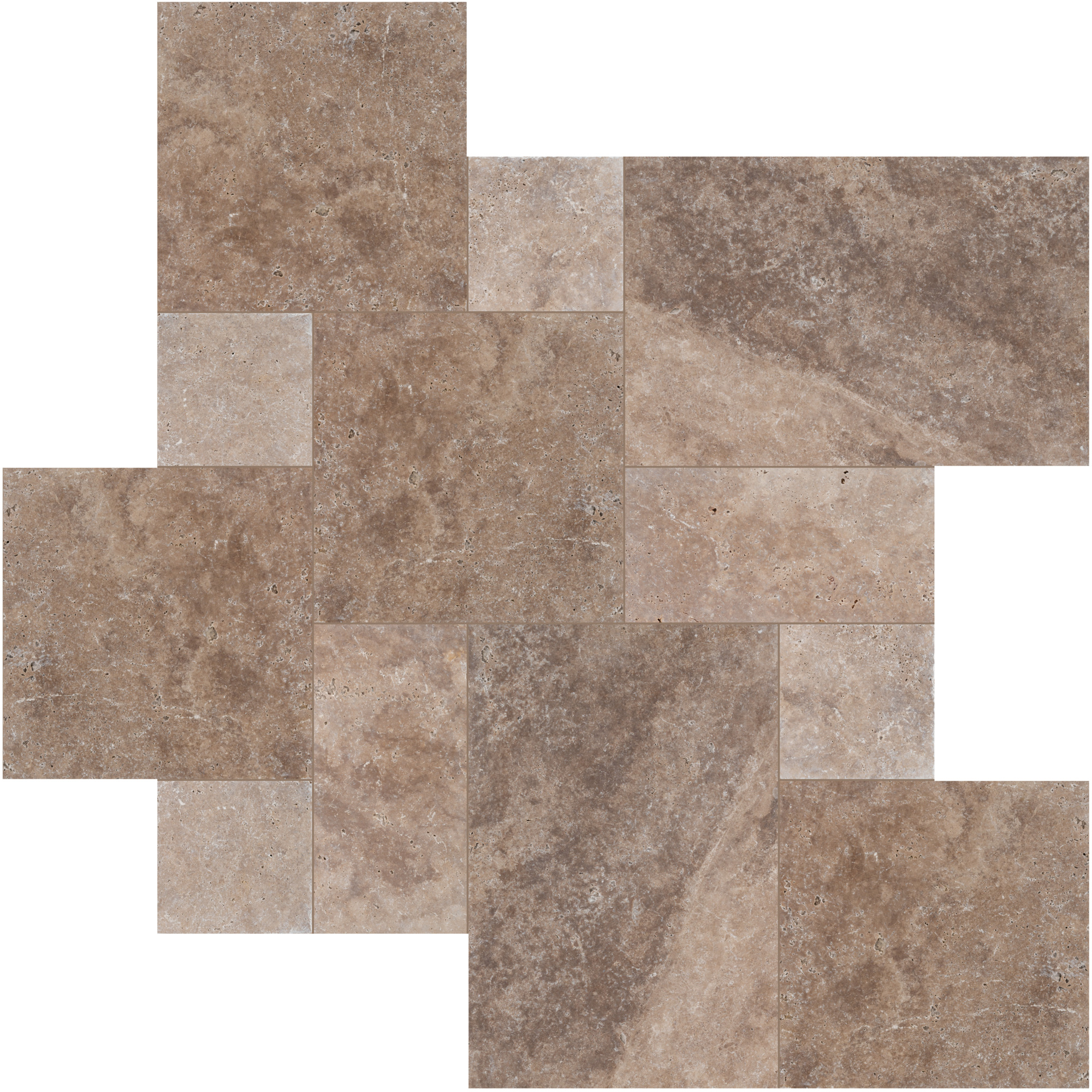 Ackland Marzana Almond Travertine Paver Kit — 16 Sq. Ft., Tumbled, Versailles Pattern, Model# NTE-LSC-163